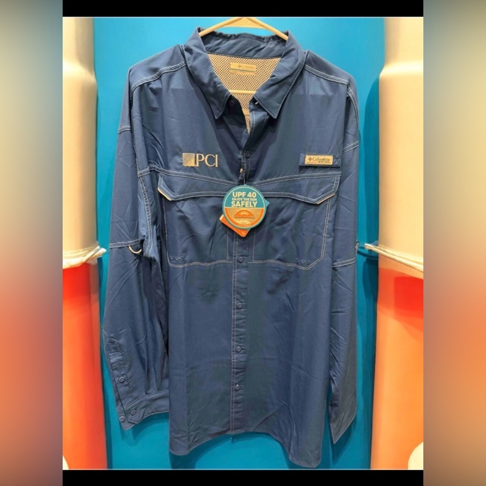 Columbia Blue Long Sleeve Shirt 2XL